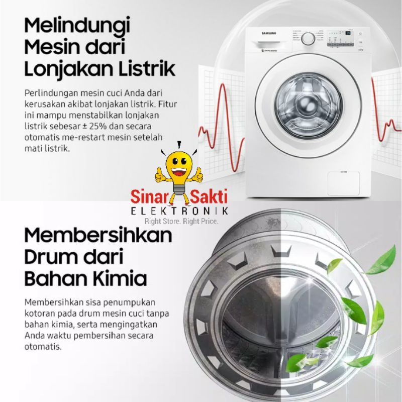 Samsung Mesin Cuci Front Loading 8 kg WW80T3040WW WW80T Quick Wash