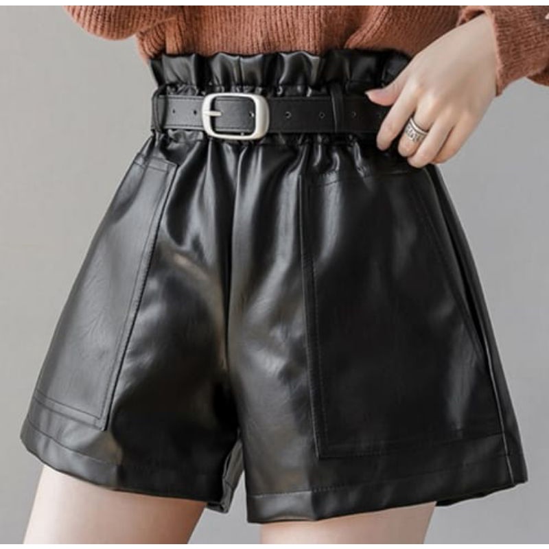 CELANA HIGH WAIST WANITA KULIT SINTETIS