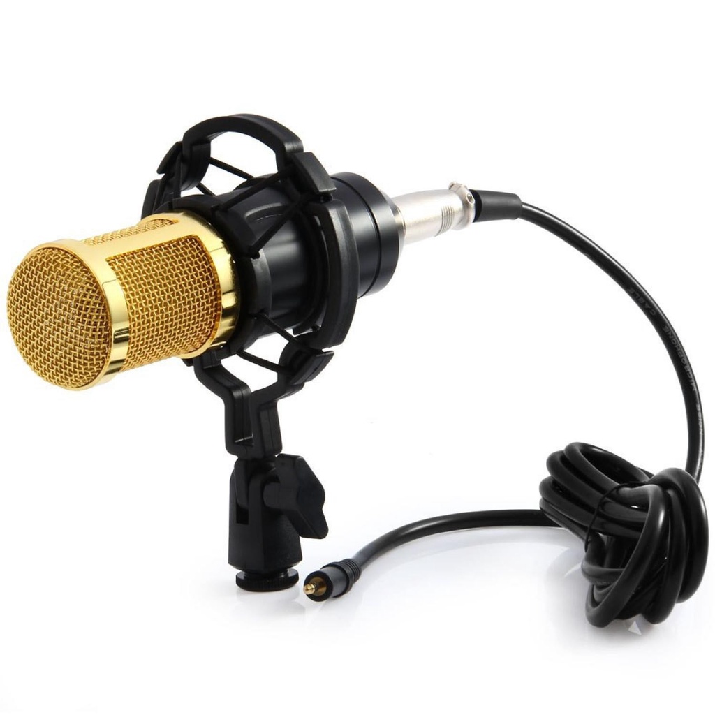 BM 800 Mic Paket Set Recording Podcast Windshield Pop Filter Microphone Condenser Shockproof 3.5mm