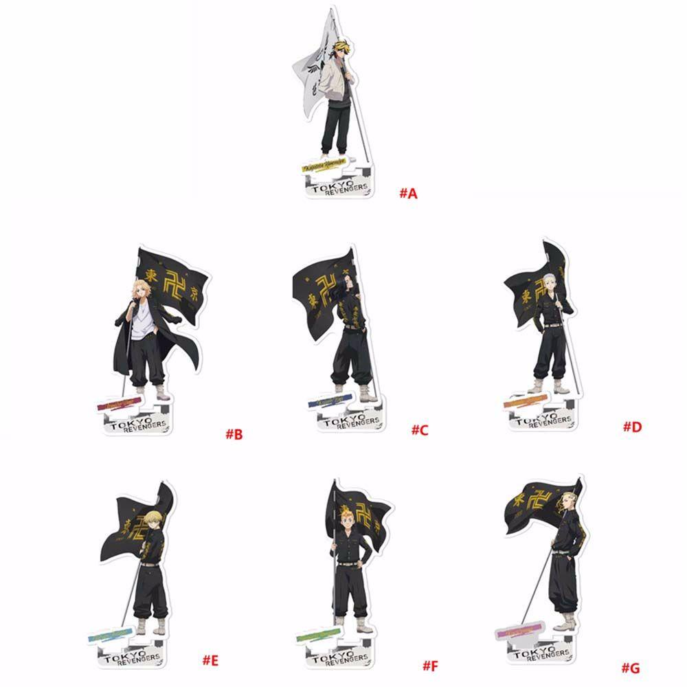 [Elegan] Mainan Dekorasi Fashion Anime Kartun Tokyo Revengers Hanagaki Takedao Ken Desktop Standing Card Takemichi Ryumiya Figure Model Plat