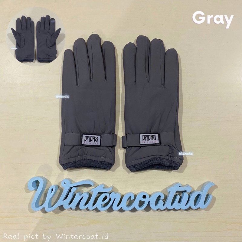 Sarung tangan winter pria men gloves musim dingin touchscreen waterproof opidas import gunung bromo