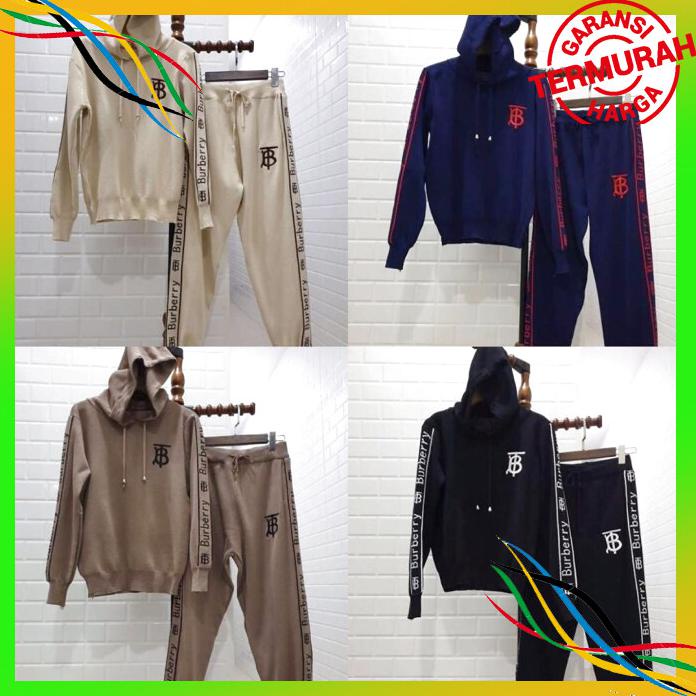 OLAHRAGA BAJU SETELAN TRAINING HOODIE BURBERY WANITA BAYAR COD