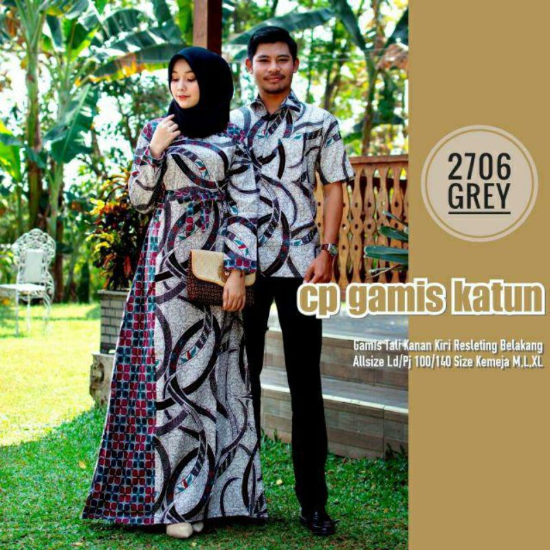 couple gamis batik katun batik Pekalongan