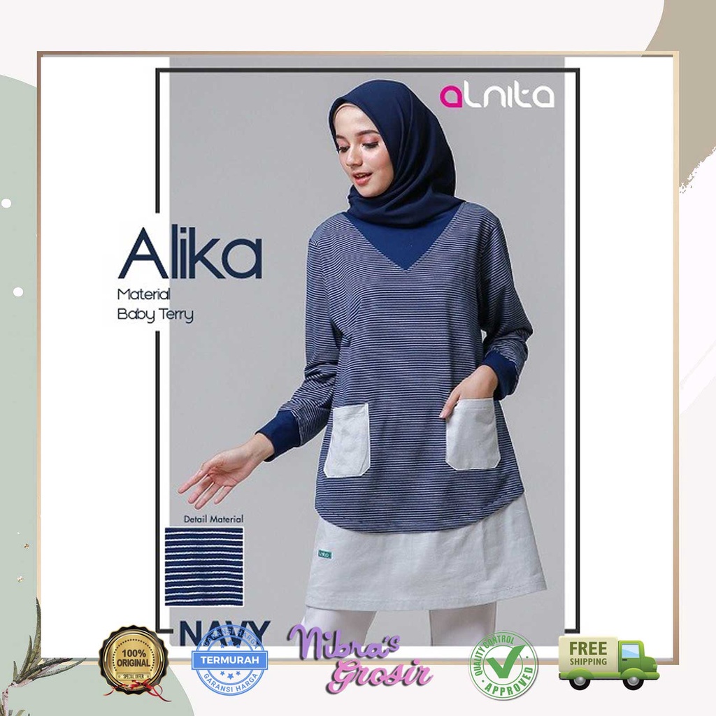 FLASHSALE ALNITA TUNIK ALIKA NAVY