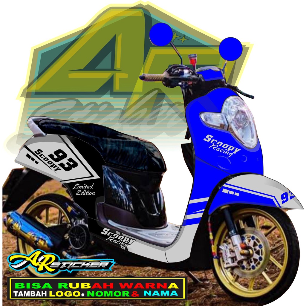 Decal scoopy Decal Scoopy full body Full Blok Decal Scopy Dekal New Fi 2017 2018 2019 2020 DC HITAM 