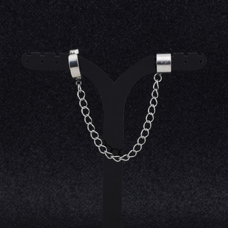 1pc Anting Klip Tanpa Tindik Bahan Stainless Steel Warna Silver Gaya Punk Untuk Pria / Wanita