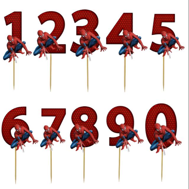 Topper Cake/cupcake, Hiasan Kue Ulang Tahun, Motif <br />spiderman