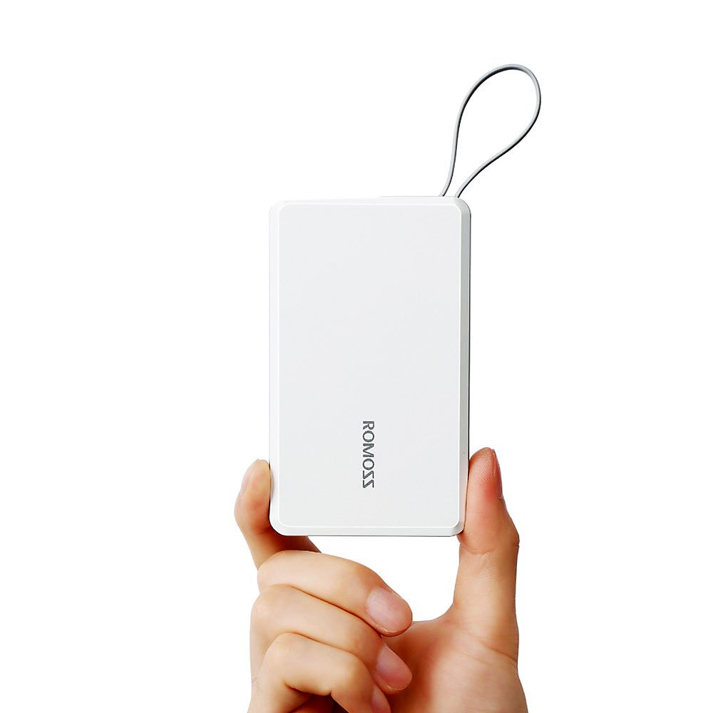 POWER BANK ROMOSS QS05 POWERBANK 5000 MAH POWERBANK KABEL MICRO ADAPTER LIGHTNING