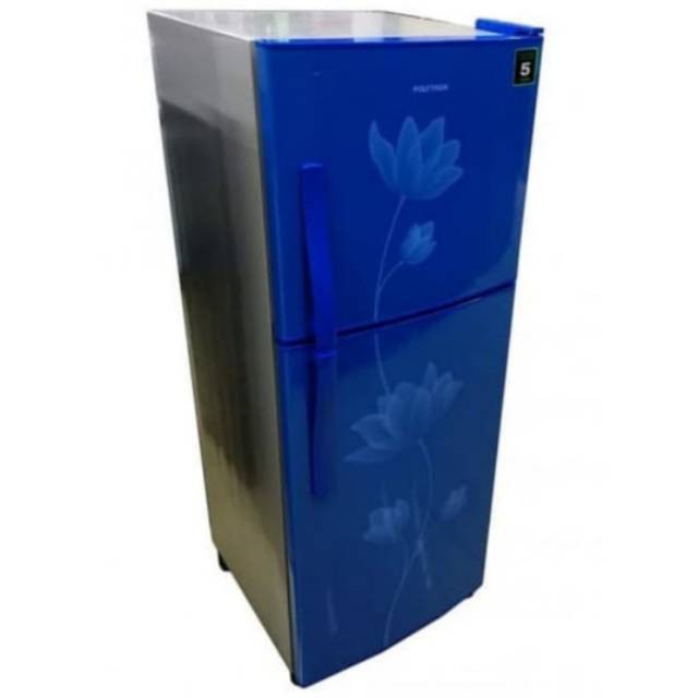 POLYTRON PRB 238 B BLUE BIRU METAL KULKAS 2 PINTU 230 LT LITER PRB238