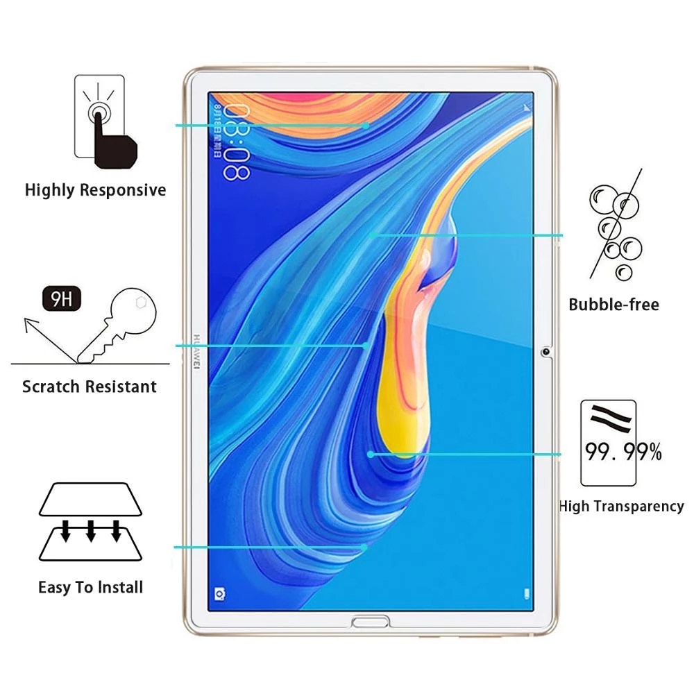 (2 Pak) Pelindung Layar Tempered Glass 9H Anti Gores Untuk Tablet Huawei MediaPad M6 10.8 2019 SCM-AL09 SCM-W09