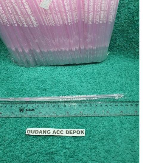 ✷ SEDOTAN STERIL PINK BENGKOK 6MM BUNGKUS PLASTIK TEKUK BENGKOK - Pink 200pc ☺