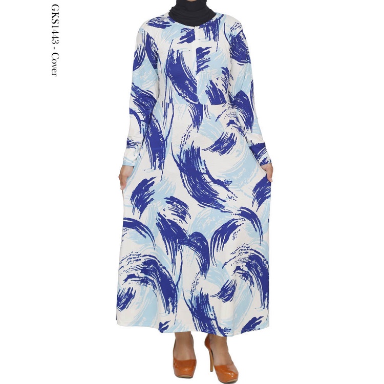 baju muslim wanita Gamis jersey misby motif