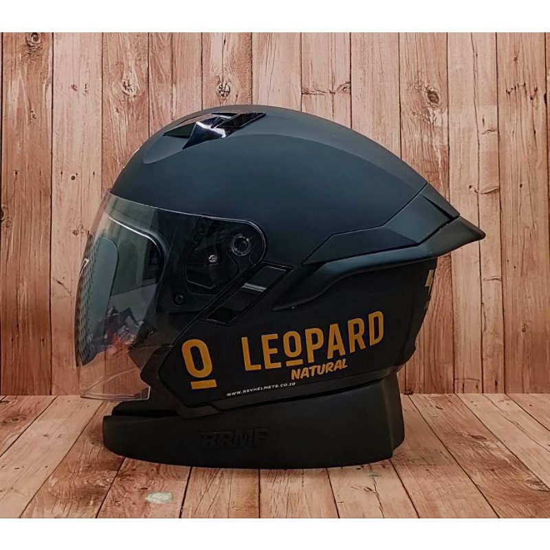 HELM RSV SV300 BLACK DOFF PAKET GANTENG LEOPARAD VISOR IRIDIUM - SPOILER 3D-Leopard & Spoiler