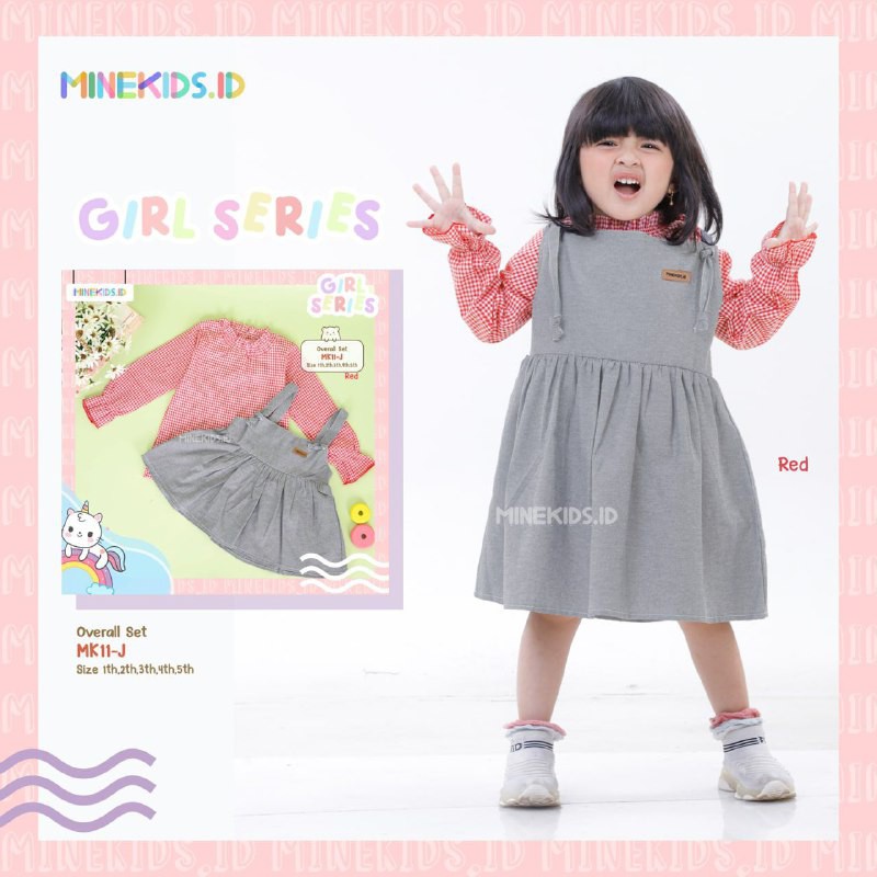 Afsheenastore Set Kemeja Overall By Minekids