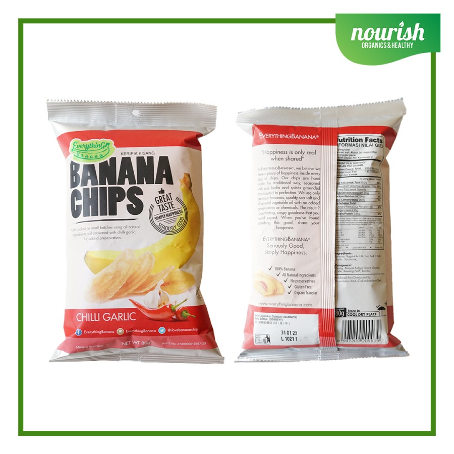 Everything Banana Chips Chili Garlic 80gr