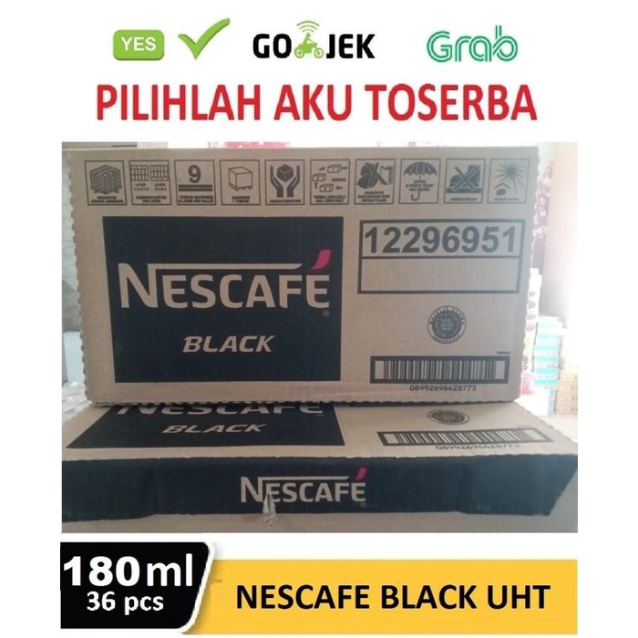 

Kopi | Nescafe Black Uht / Kopi Hitam Kotak Instan - 200 Ml (1 Dus Isi 36)