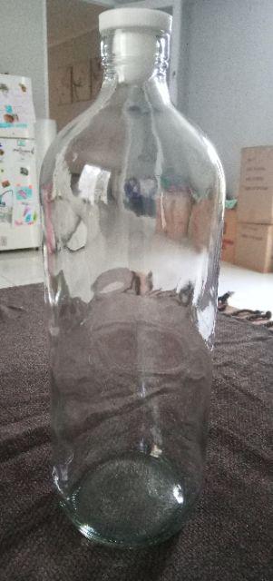 Botol Kaca Bening Bolles Tutup Merah / Botol 1 Liter / Botol Kaca 1 Liter Tutup Merah B1