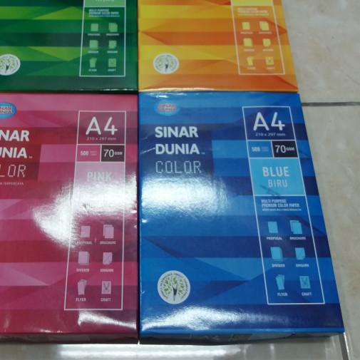 

❉ Kertas A4 70gr Warna Sinar Dunia / Kertas Warna A4 SIDU - Merah Muda ♗