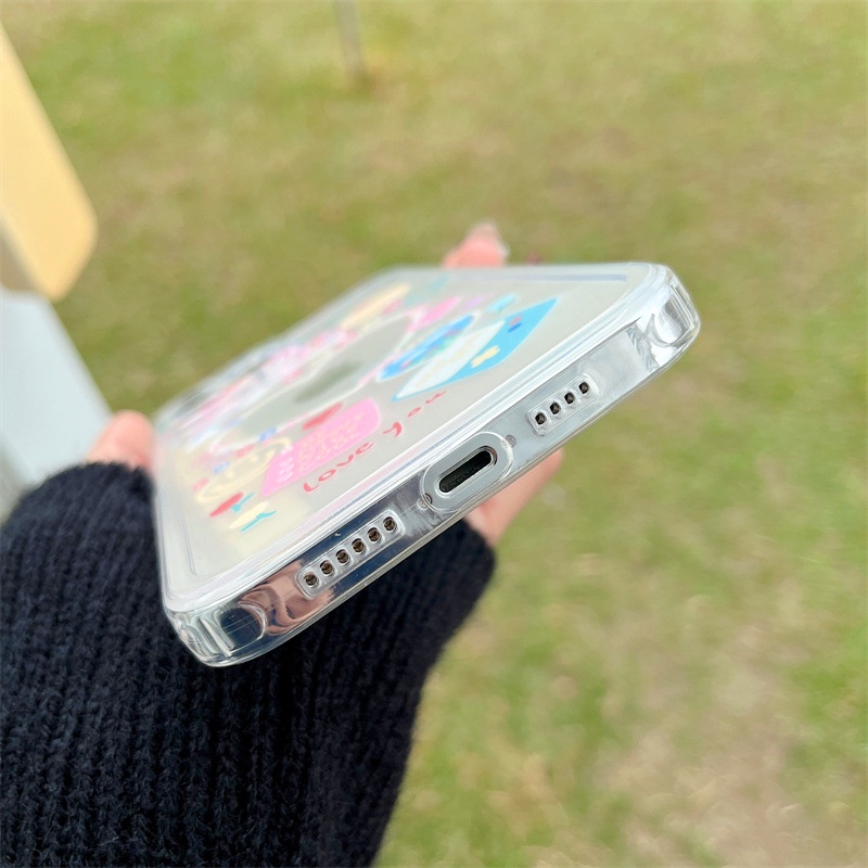 Soft Case Pelindung Transparan Motif Hati Pink Untuk Iphone 7 8 PLUS X XR XS 11 12 13 MINI PRO MAX SE 2020