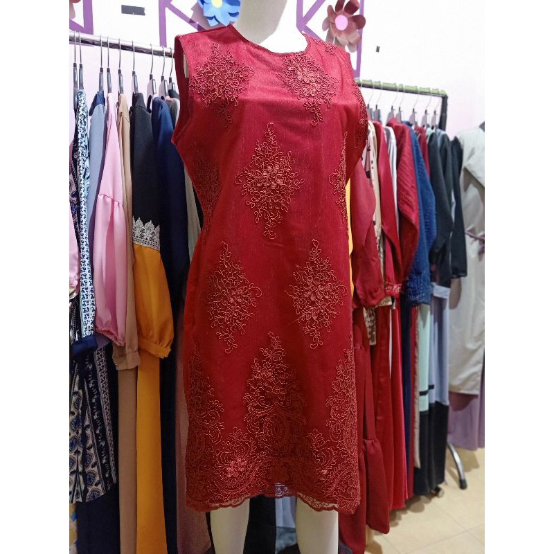 PRETTY dress pesta formal tersedia ukuran S hingga super jumbo / BAJU NATAL / MIDI / LACE bordir