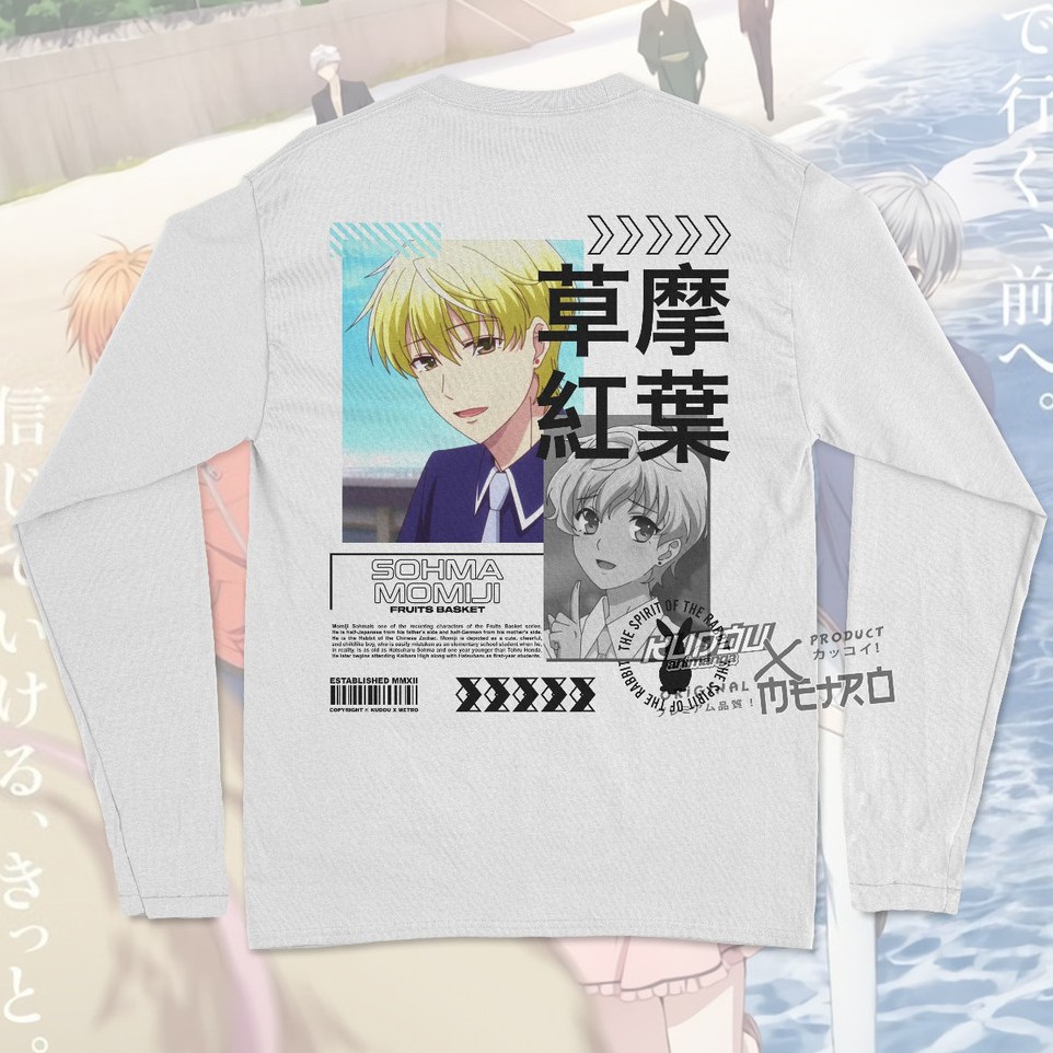 Longsleeve Sohma Momiji Anime Fruits Basket Character Manga Kaos Lengan Panjang Cotton Combed 24s Premium