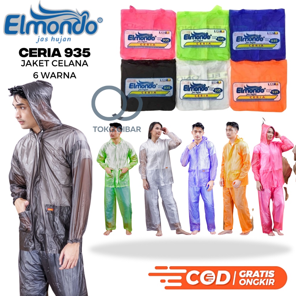 Jas Hujan Setelan Jaket Celana Elmondo CERIA EJC-935 Jas Hujan Dewasa Mantel Hujan Murah