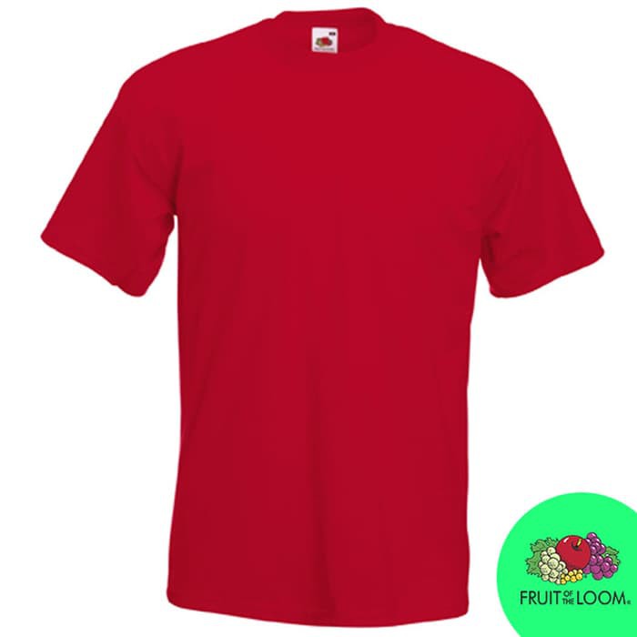 Kaos Polos Original Fruit Of The Loom Soft Premium Import Merah