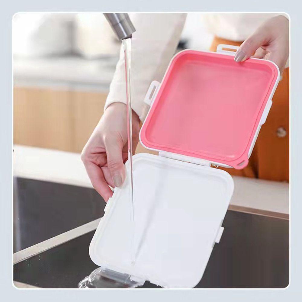 R-FLOWER Lunch Box Microwave Reusable Silicone Tempat Penyimpanan Makanan