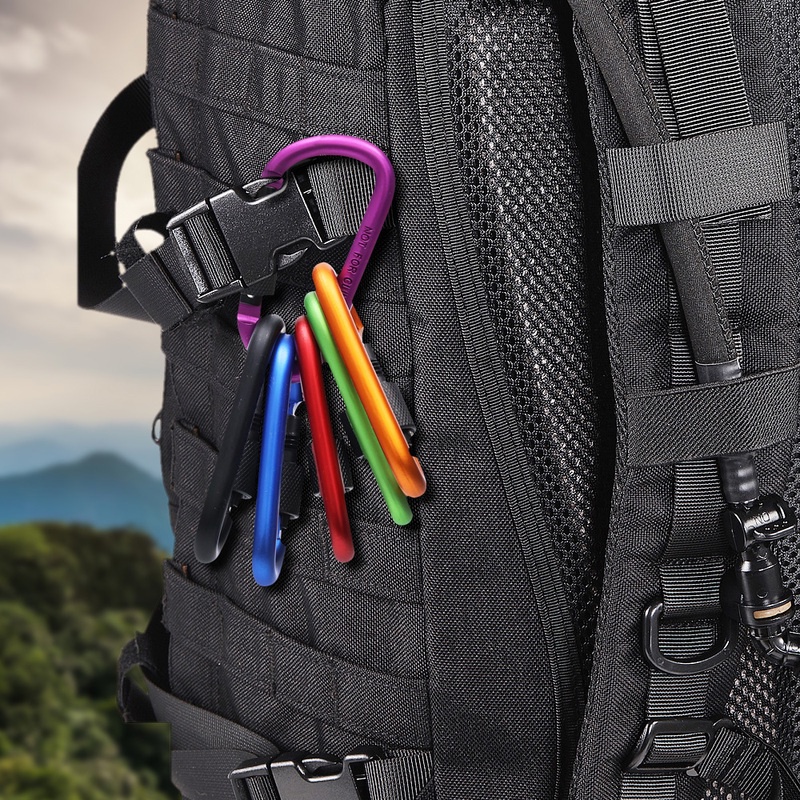 Carabiner Bentuk D Warna-Warni Untuk Mendaki Gunung / Camping / Outdoor