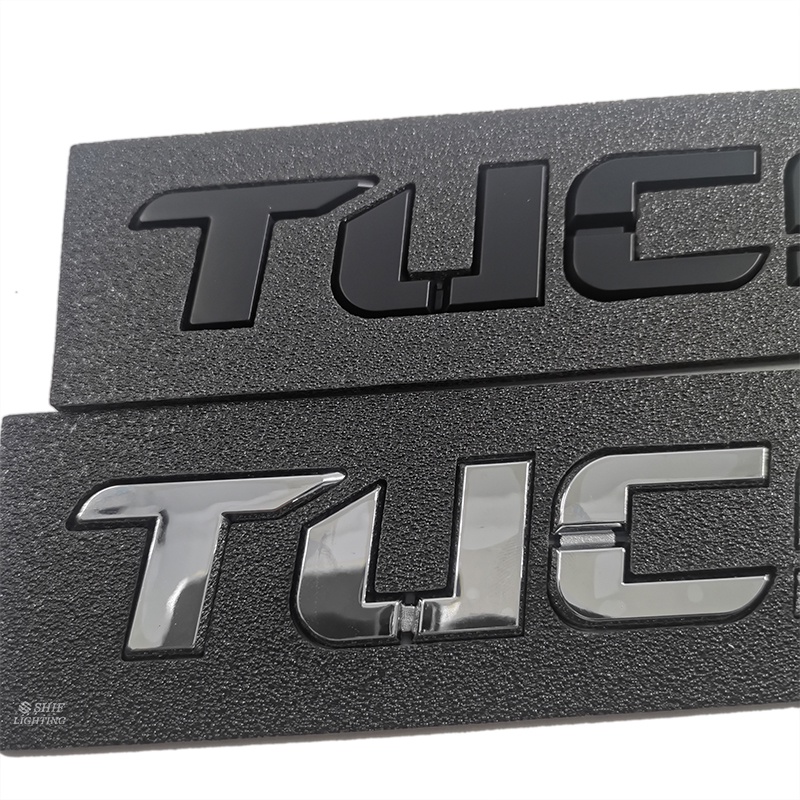 1pc Stiker Emblem Logo TUCSON Bahan ABS Krom Warna Hitam Untuk Bagasi Belakang Mobil HYUNDAI