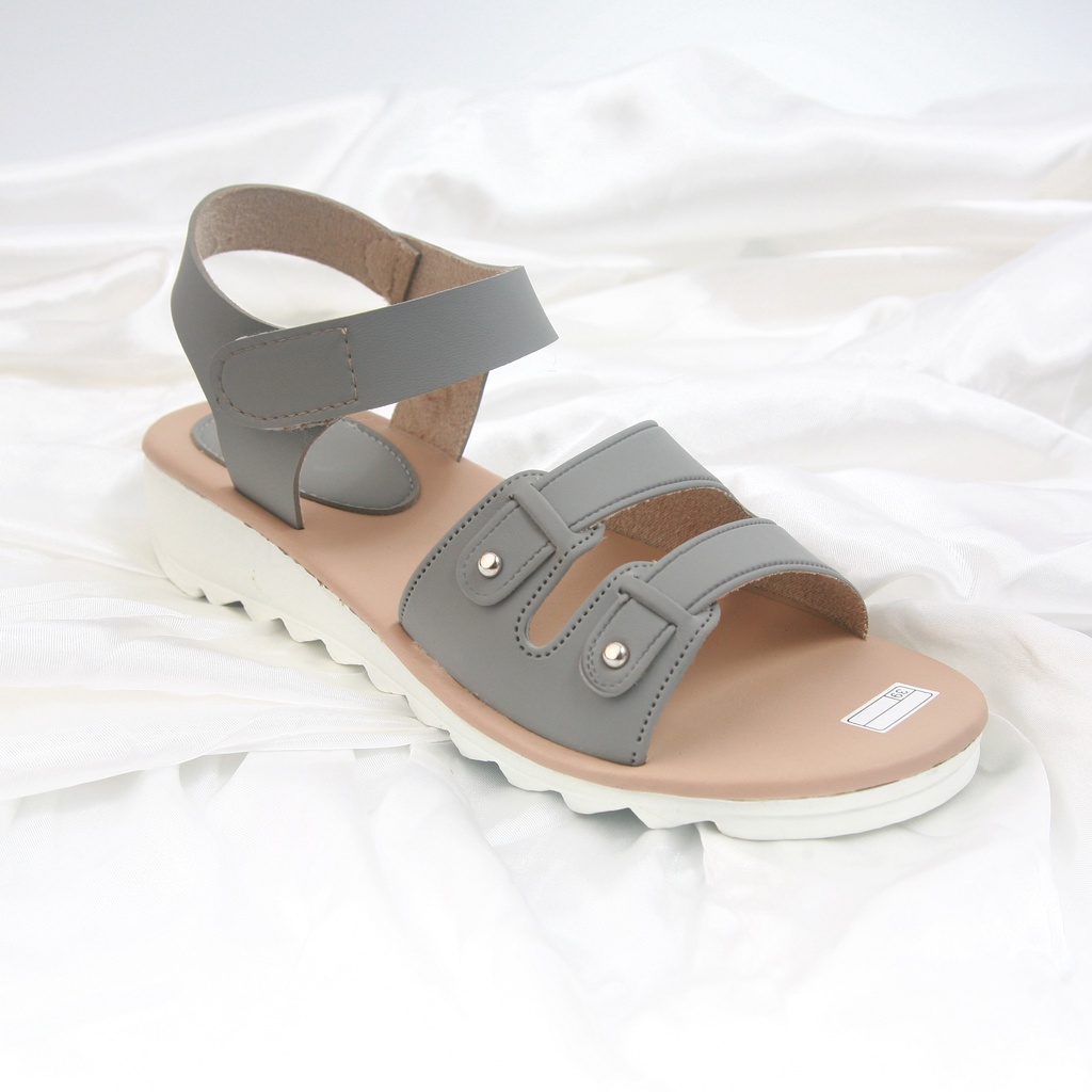 EVELYN Sandal Wanita Tali L Ban Dua Jahit Selop Kokop Kulit