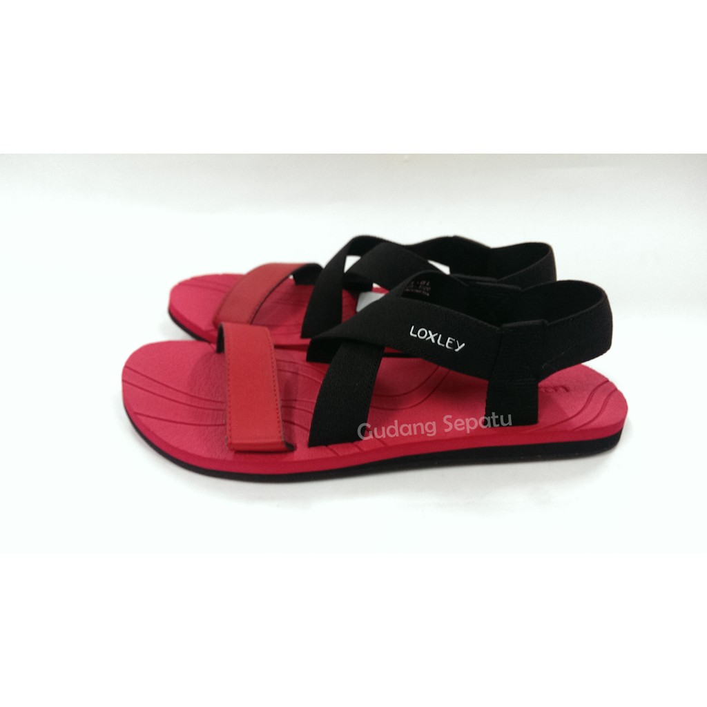 LOXLEY Sandal Gunung Wanita Ayla Sendal Outdoor Cewek Abu &amp; Merah 37-40