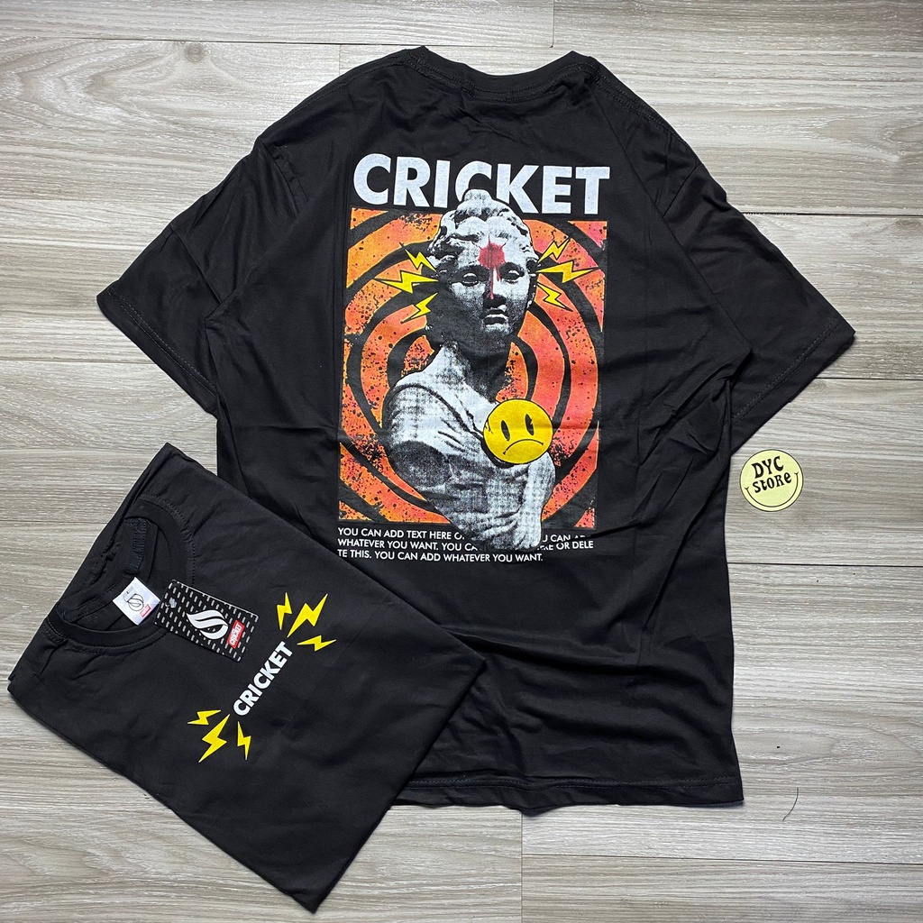 DYC STORE ORIGINAL KAOS DISTRO BRAND CRICKET - BAD SMILE LENGAN PENDEK TSHIRT BAJU KAOS PRIA FREE STICKER KAOS PRIA OVERSIZE KAOS BAND ADCD BAJU AESTHETIC KAOS CRICKET