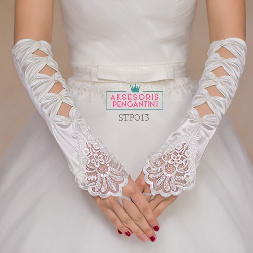 [STOK TERBATAS] SARUNG TANGAN LACE GLOVES PENGANTIN AKSESORIS WEDDING WANITA STP013