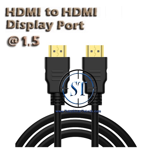 Kabel HDMI to HDMI @1.5M Gold Plated Cable Lead Wire for Monitor TV DVR CCTV Parabola DVD 1.5 Meter Kuwalitas Standar