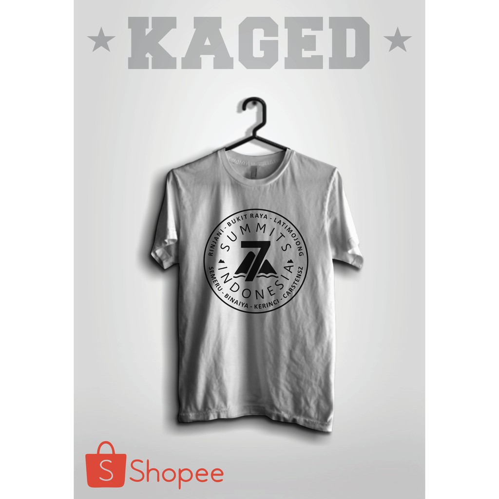 KAOS 7 SUMMIT INDONESIA KAOS INDONESIA KAOS PENDAKI KAOS MENDAKI KAOS PECINTA ALAM #WARNAPUTIH