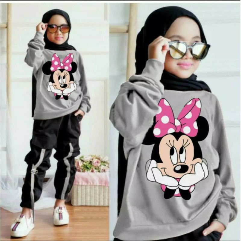 8-10 THN ONE SET PAKAIAN ANAK CEWE GAYA KOREA LENGAN PANJANG SETELAN ANAK PEREMPUAN STELAN ATASAN + 