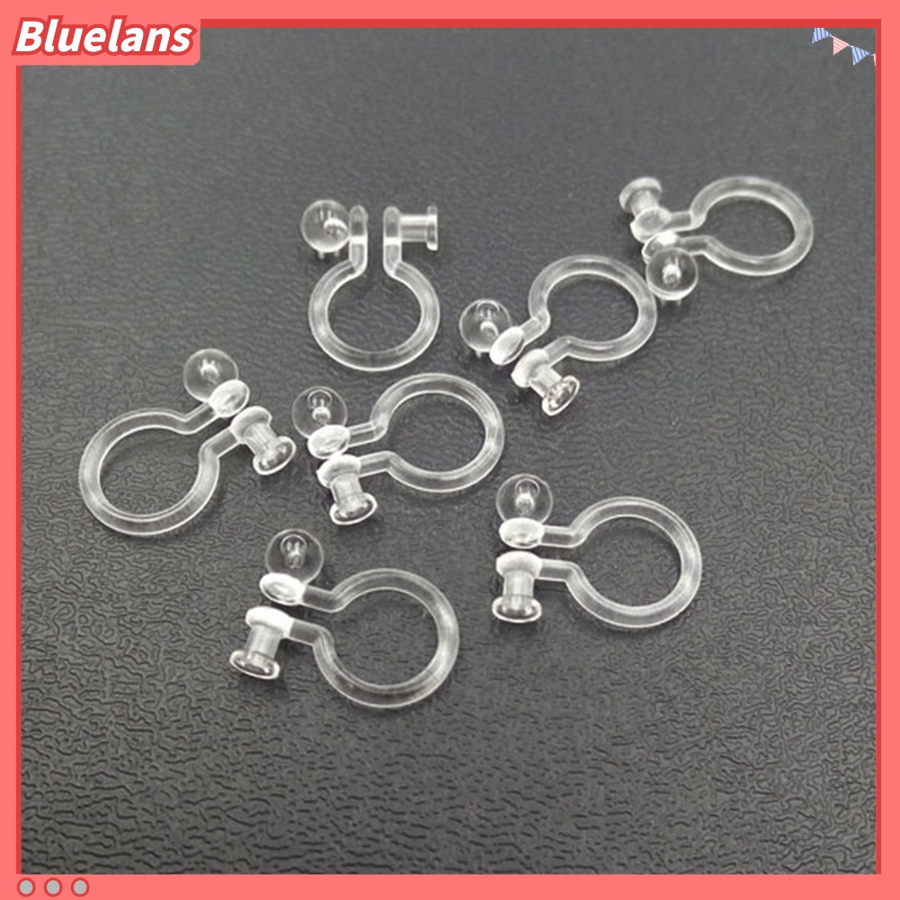 10pcs Anting Klip Telinga Bentuk U Transparan Ukuran 0.7 / 0.9mm Untuk Perhiasan