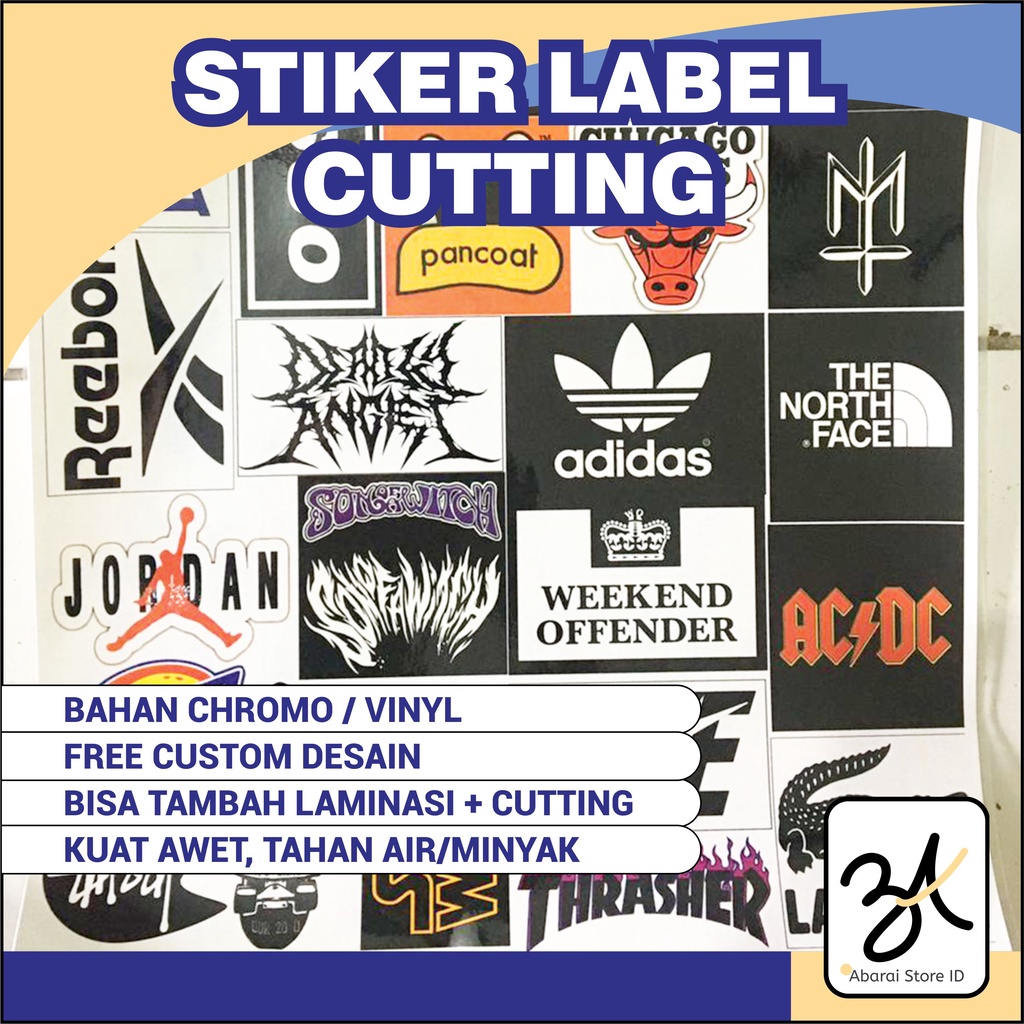

Cetak Sticker CHROMO/Vinyl Plus Kiss Cut Bentuk Bulat A3 Stiker Label Kemasan / Produk Olshop / Packaging