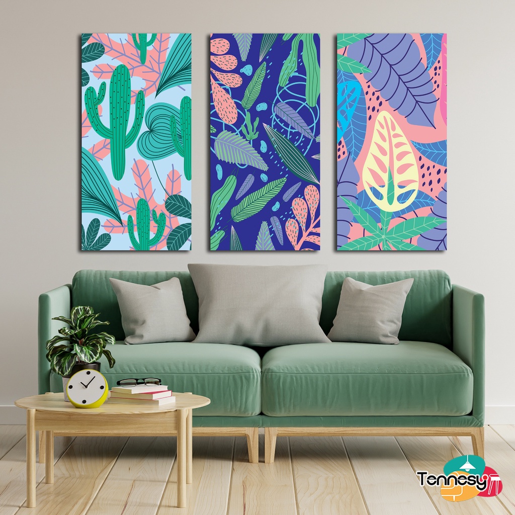 TENNESY HIASAN DINDING 15x30CM ABSTRAK LEAF PLANT TANAMAN WALL DECOR PAJANGAN KAYU POSTER DEKORASI DINDING KAMAR TIDUR RUMAH