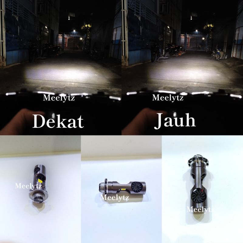 Lampu Depan Led 2 sisi 12 mata H6 Led ada kipas jauh dekat putih AC DC