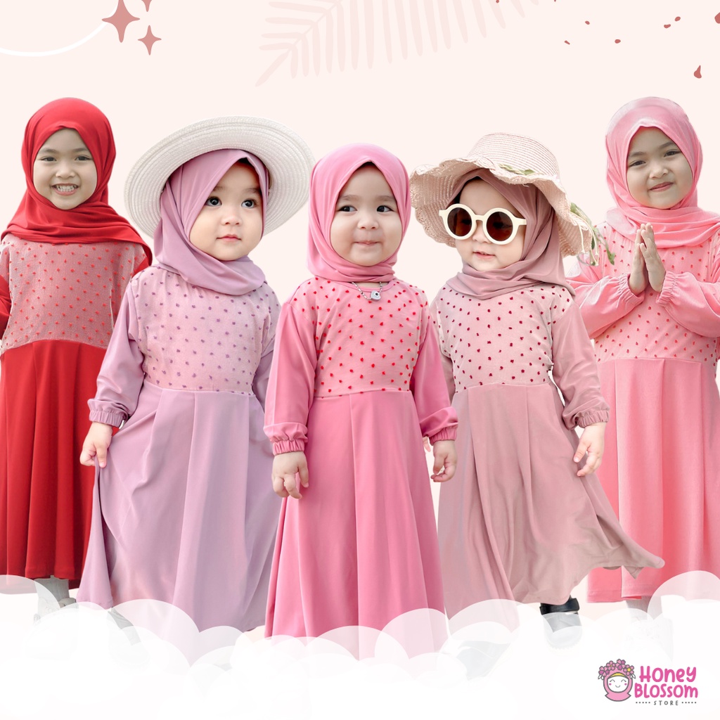 HONEYBLOSSOM gamis bayi cantik alesha / gamis bayi perempuan 6 12 bulan