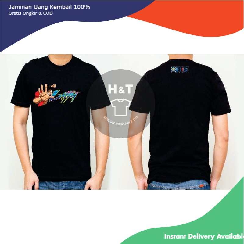 Kaos One Piece Luffy Original Bahan Full Katun 100% Combed 30s
