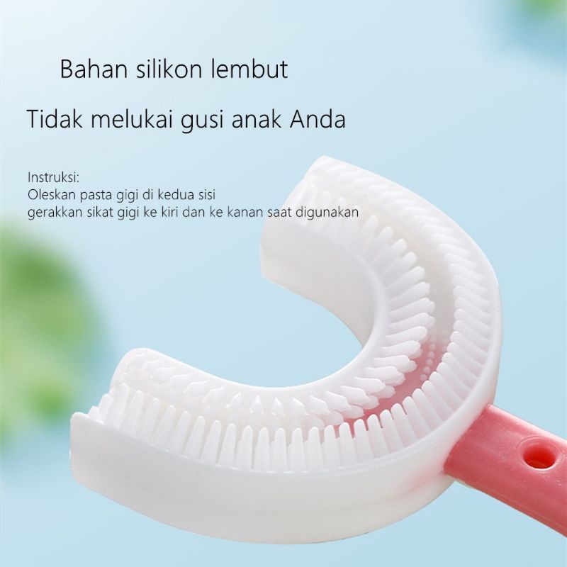 Image of Sikat Gigi Anak bentuk U Lucu Super Lembut / kids toothbrush #3