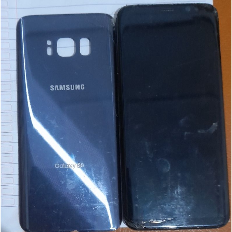 lcd mati+ retak samsung s8