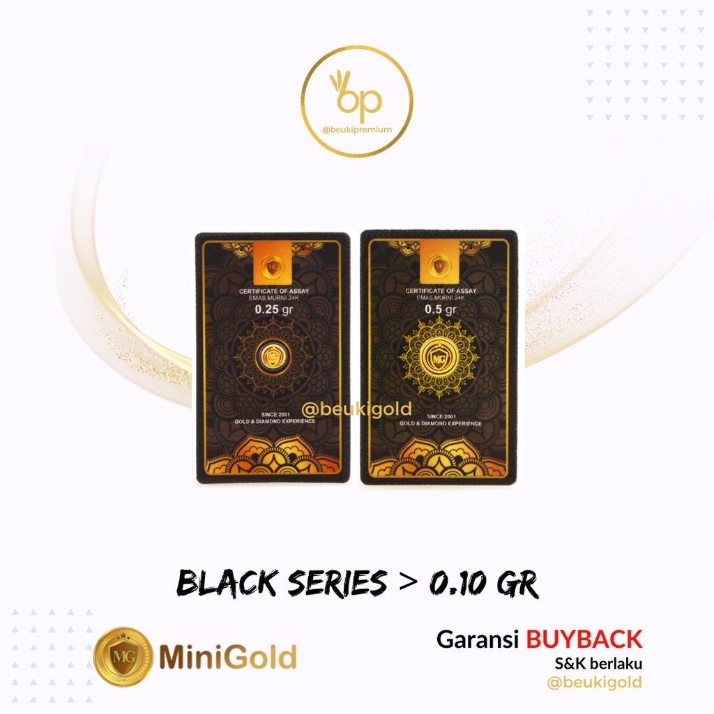 Emas MiniGold Black Series 0.25 - 0.50 Gram Garansi BuyBack