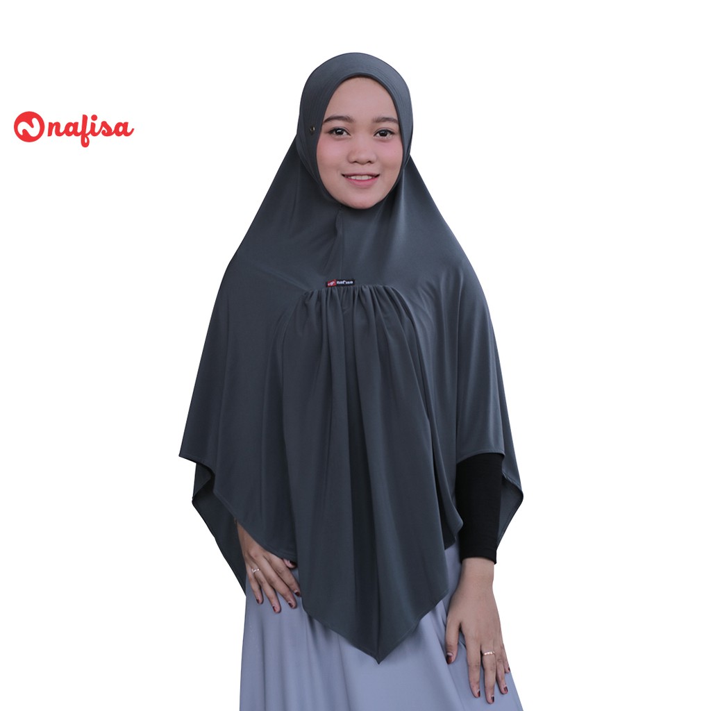 Nafisa Raida Yess - Jilbab Instan Bergo Syar'i-ABU TUA