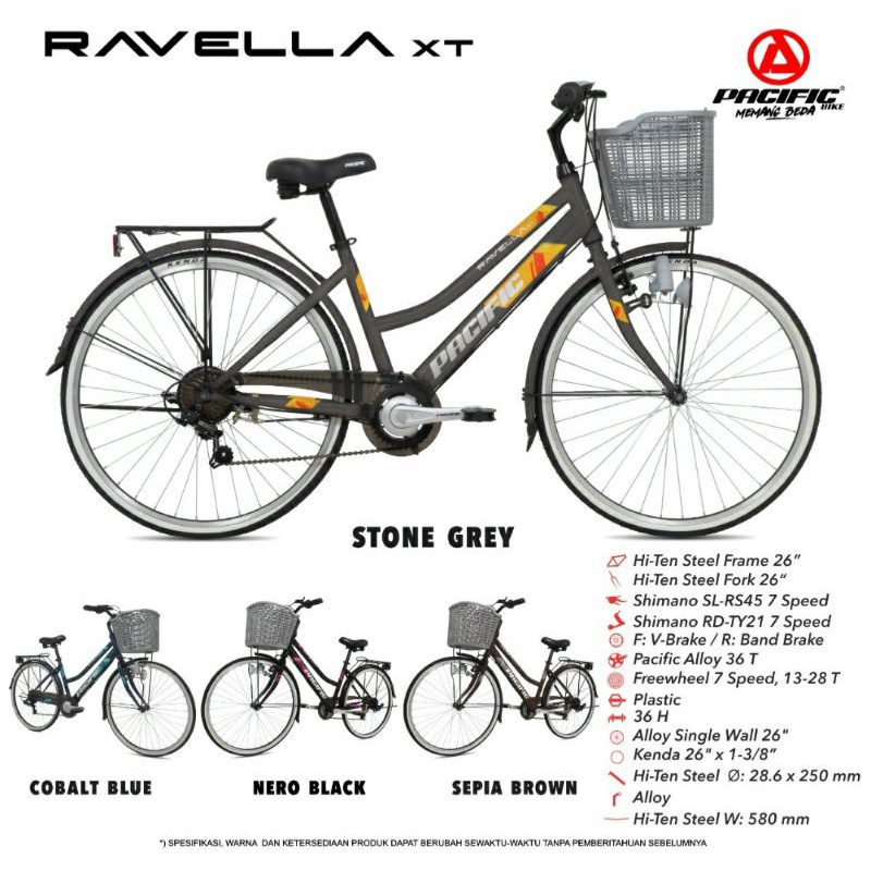 Sepeda Mini CTB Keranjang 26 inch Pacififc Ravella XT 7 Speed Shimano