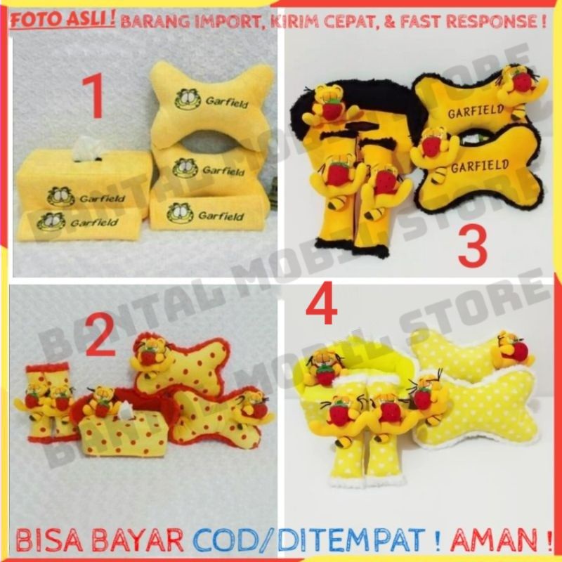 SET CAR BANTAL SANDARAN HEADREST JOK KEPALA LEHER TISU TISSU TISUE TISSUE SAFETY BELT SABUK PENGAMAN