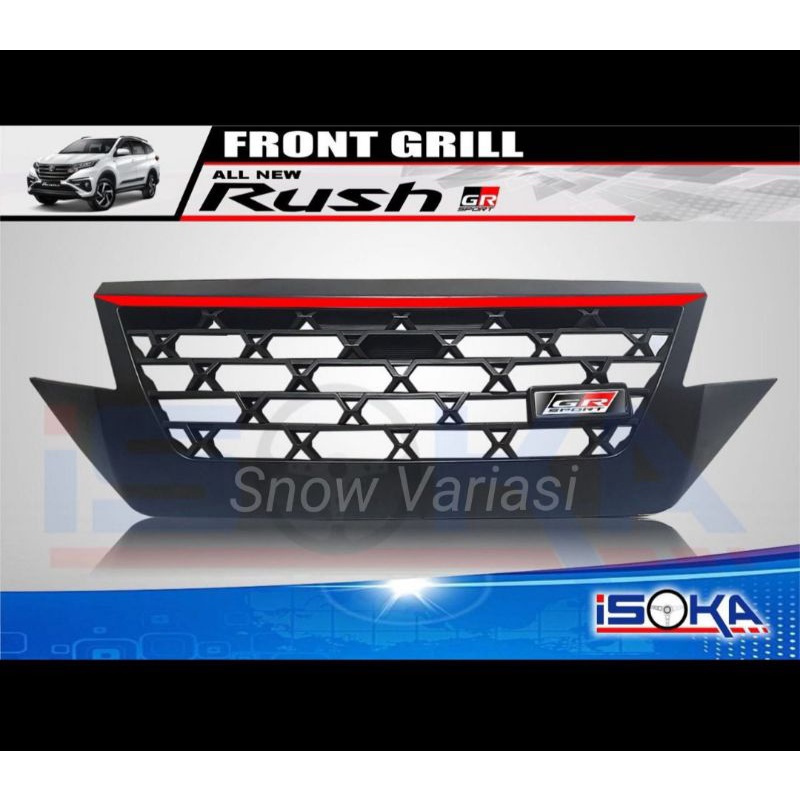 Grill Depan All New Rush Terios 2018 2022 UP GR SPORT Hitam List Merah